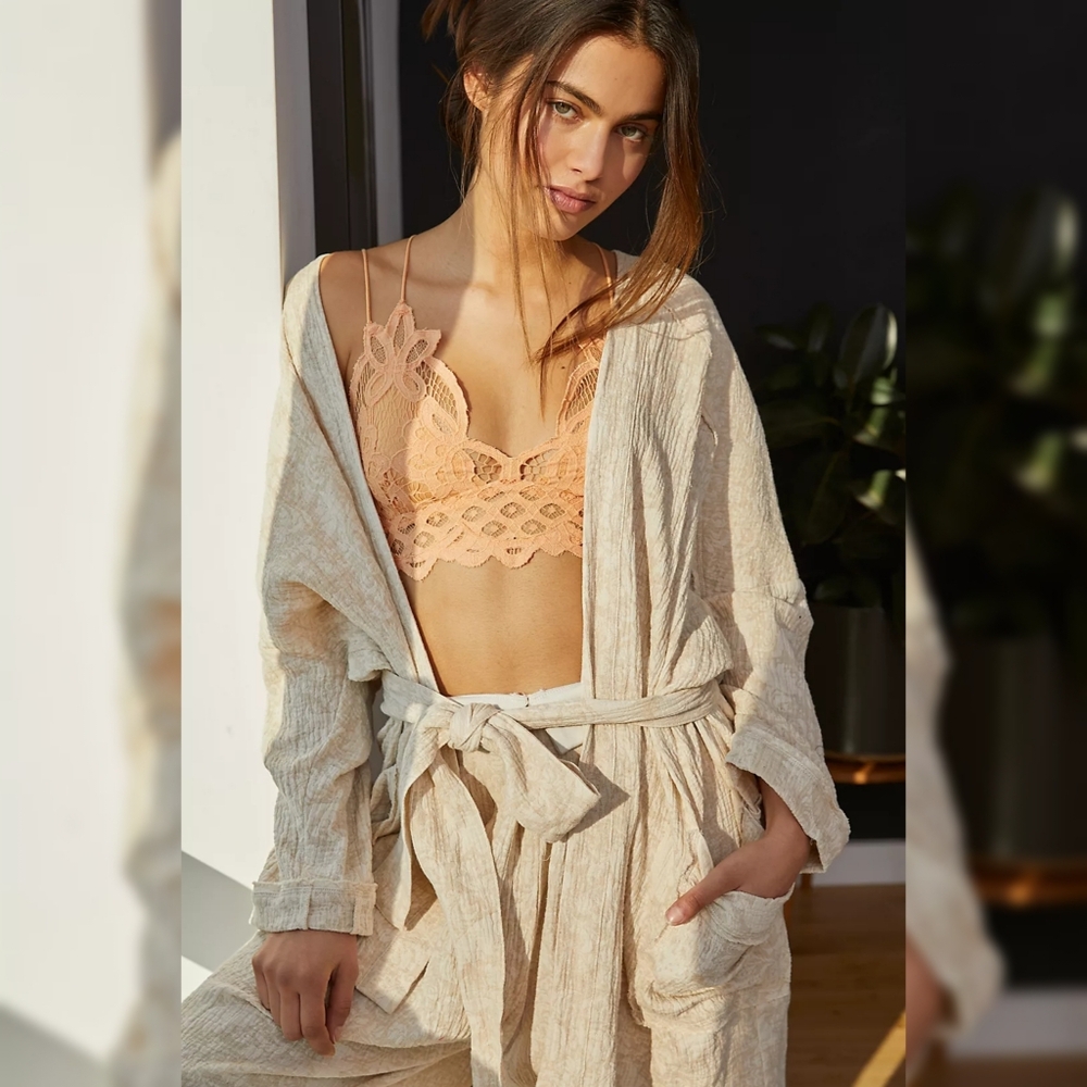 Free People Close To Home Kimono And Pants Lounge Set Women's Size Medium